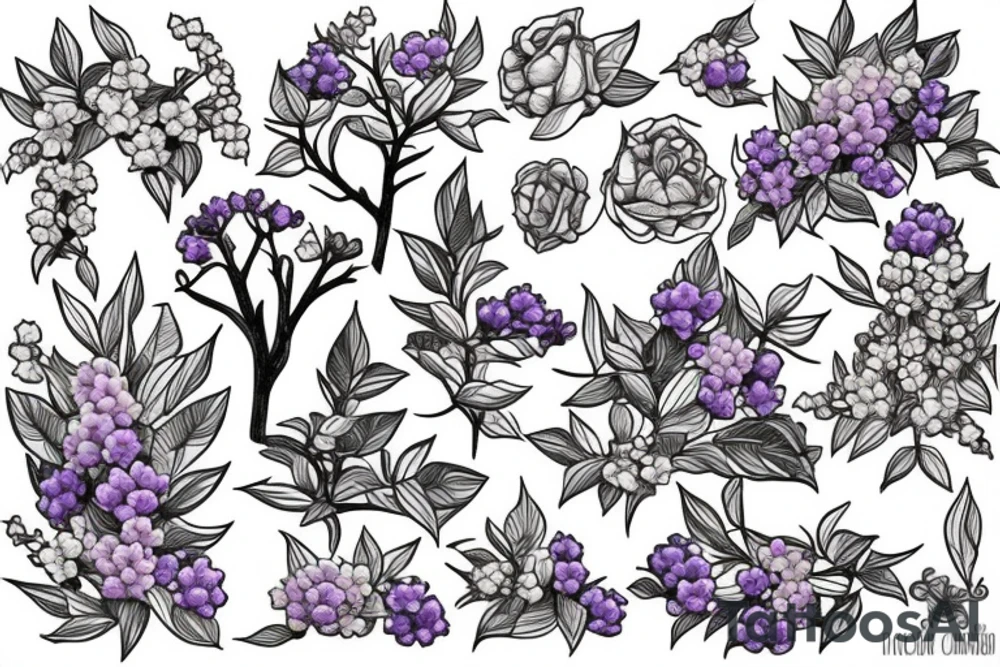 branch of lilac tattoo idea