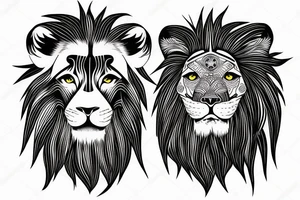 A lion head with a scar tattoo idea