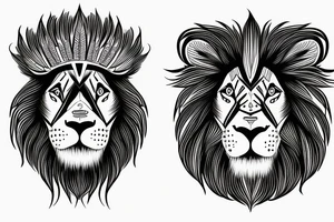 A lion head with a scar tattoo idea
