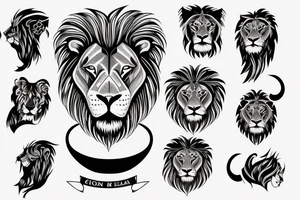 A lion head with a scar tattoo idea