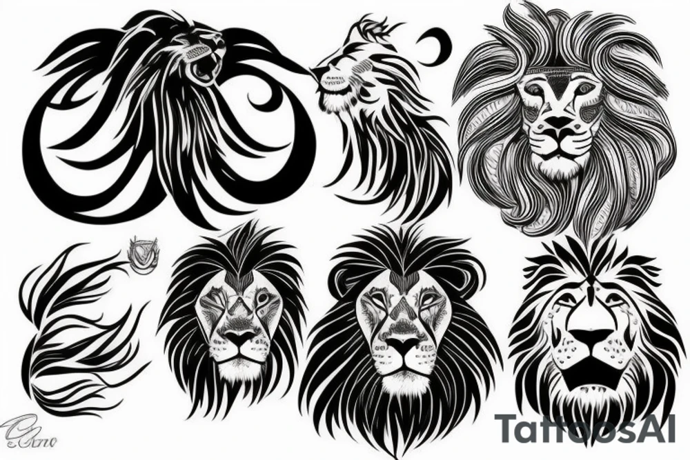A lion head with a scar tattoo idea