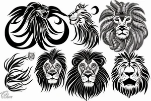 A lion head with a scar tattoo idea