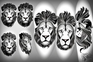 A lion head with a scar tattoo idea