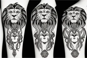 A lion head with a scar tattoo idea