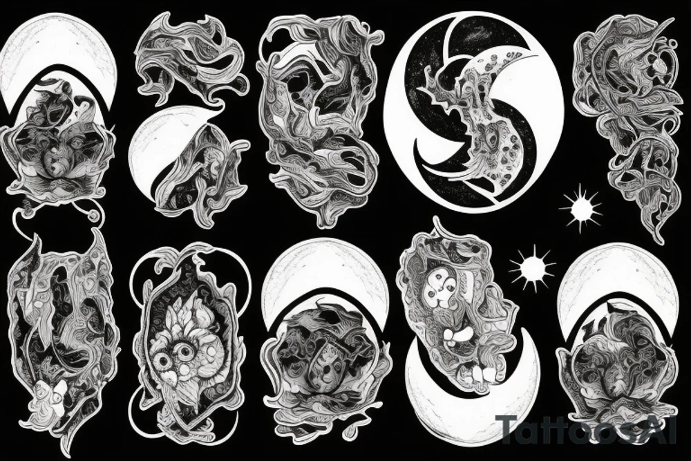 A moon split in half tattoo idea