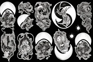 A moon split in half tattoo idea