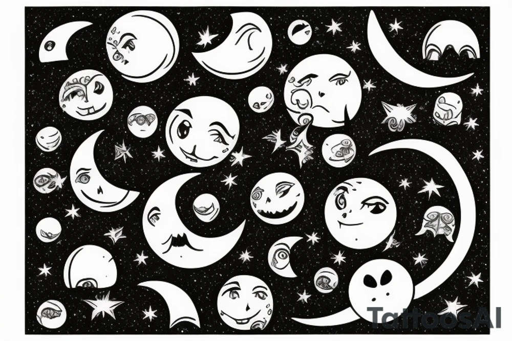 A moon split in half tattoo idea