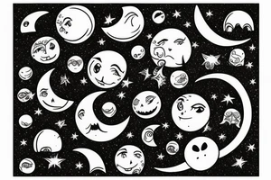 A moon split in half tattoo idea