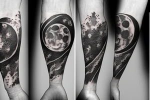 A moon split in half tattoo idea
