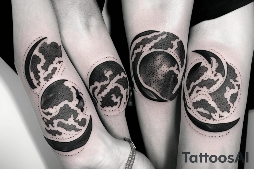 A moon split in half tattoo idea
