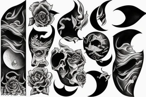 Half moon half son tattoo idea