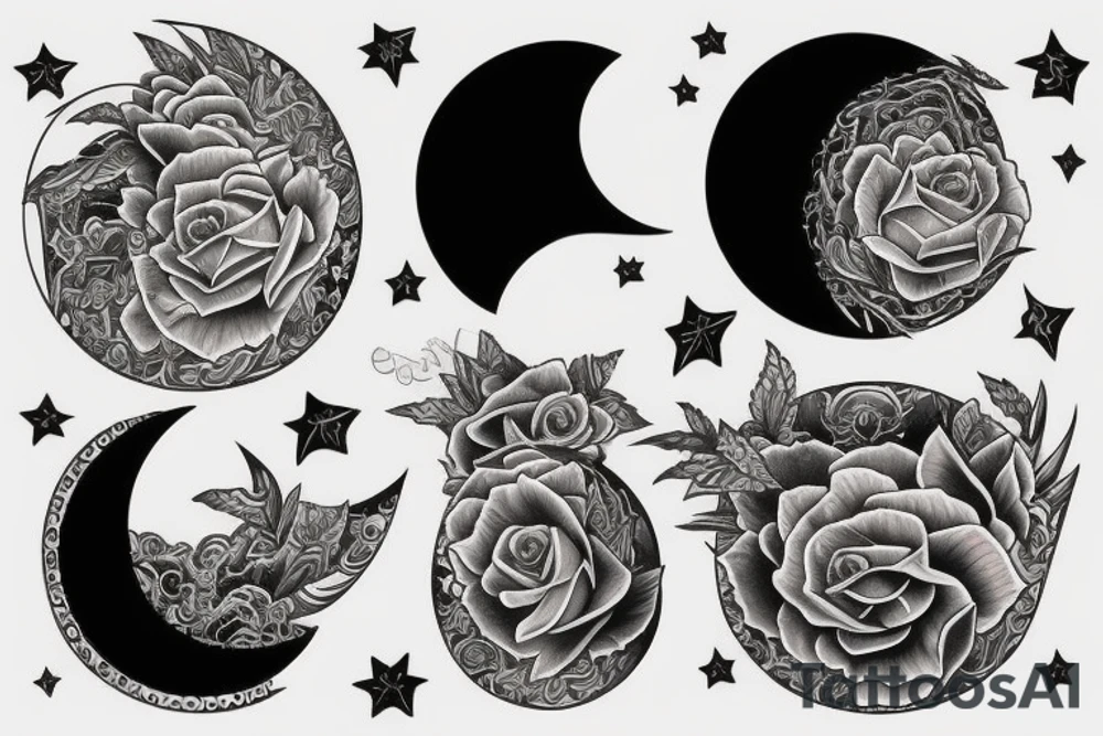 Half moon half son tattoo idea