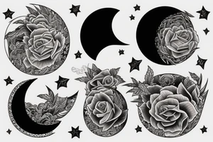 Half moon half son tattoo idea
