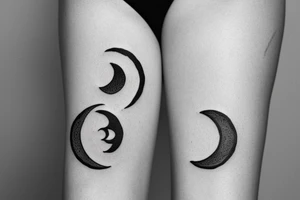 Half moon half sun tattoo idea