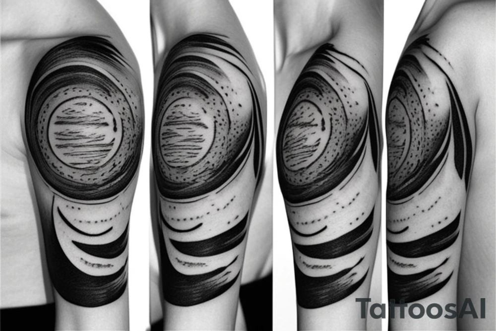 Half moon half sun tattoo idea