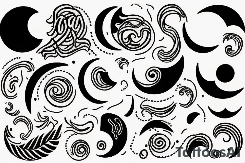 Half moon half sun tattoo idea