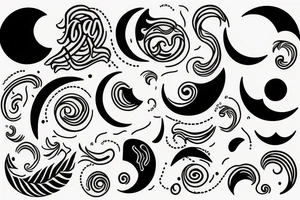 Half moon half sun tattoo idea