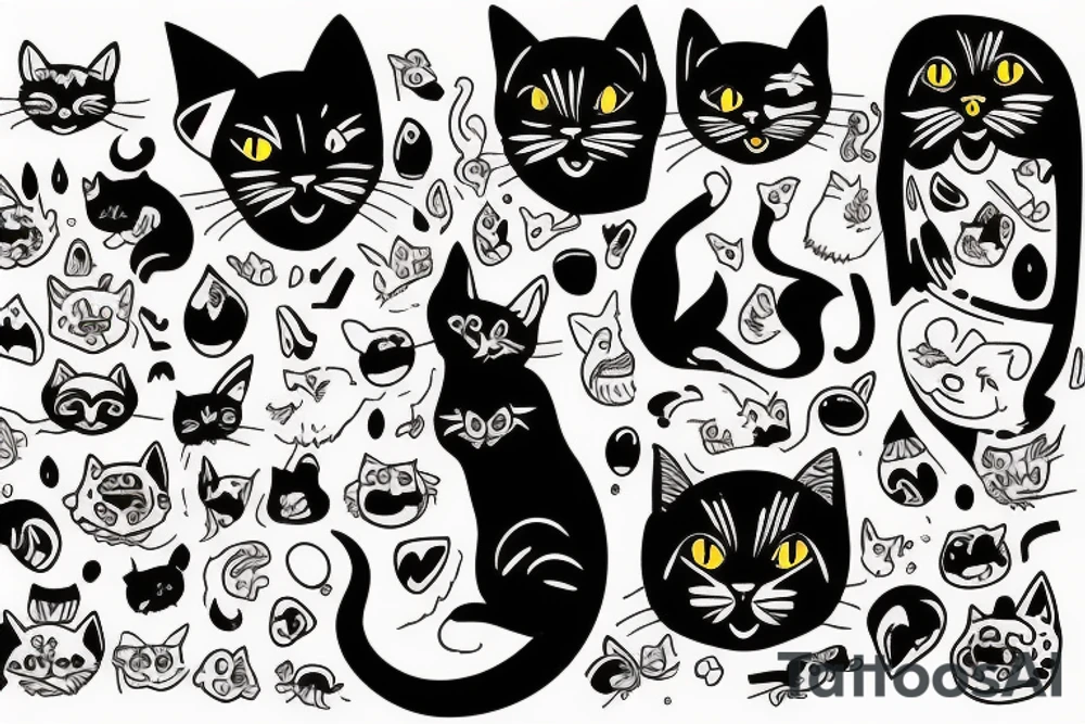Mix between cat and dog tattoo idea