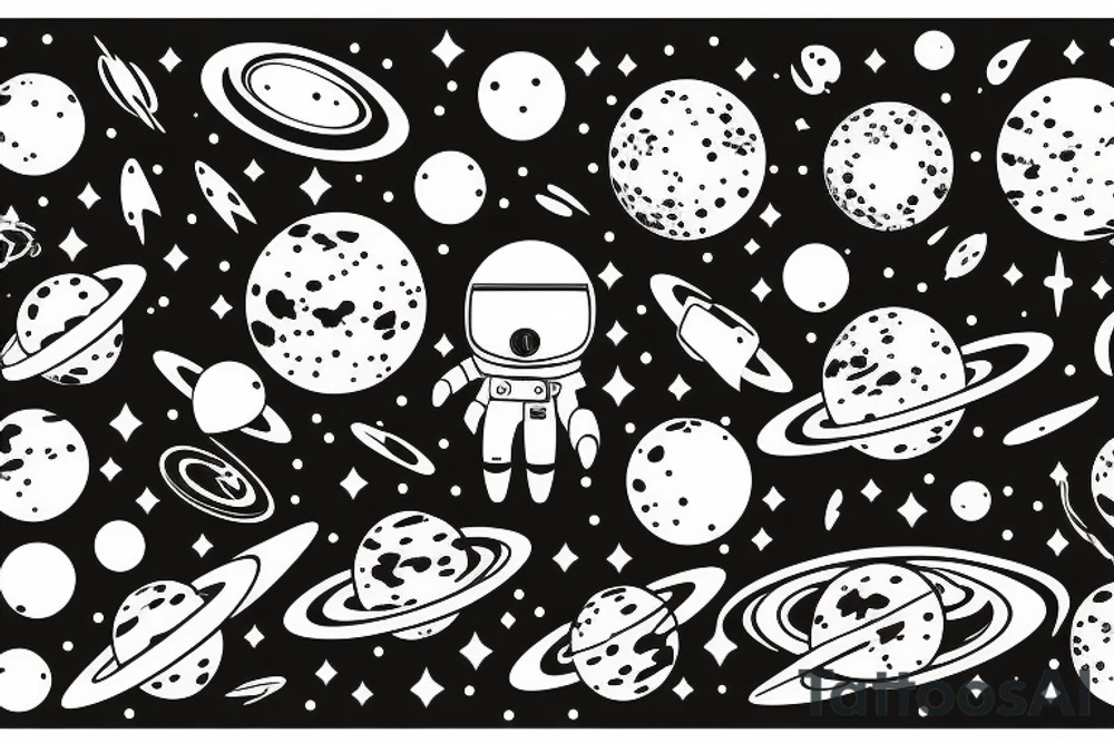 Minimalistic tattoo of space tattoo idea