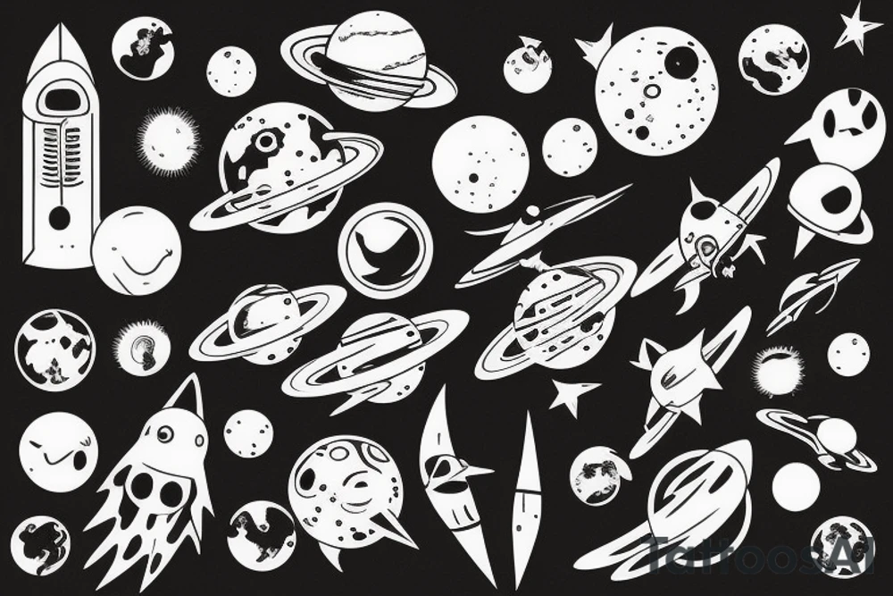 Minimalistic tattoo of space tattoo idea