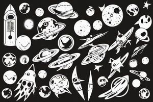 Minimalistic tattoo of space tattoo idea