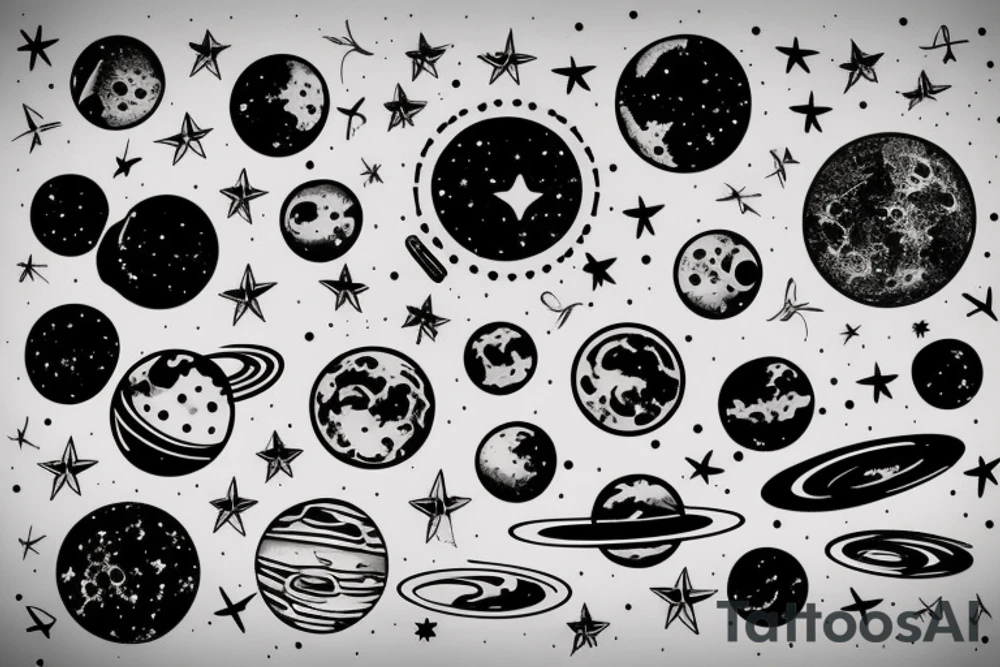 Minimalistic tattoo of space tattoo idea