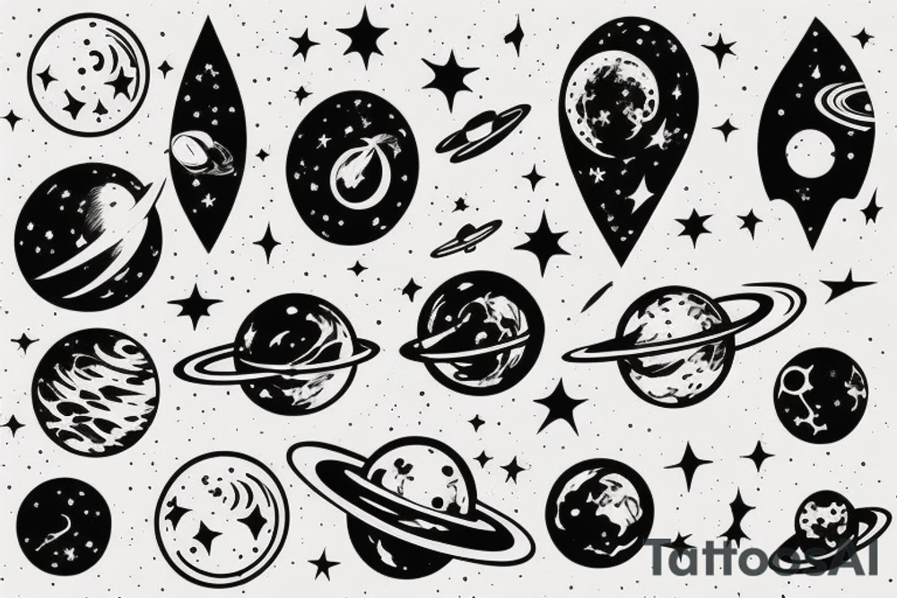 Minimalistic tattoo of space tattoo idea
