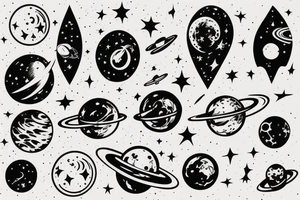Minimalistic tattoo of space tattoo idea