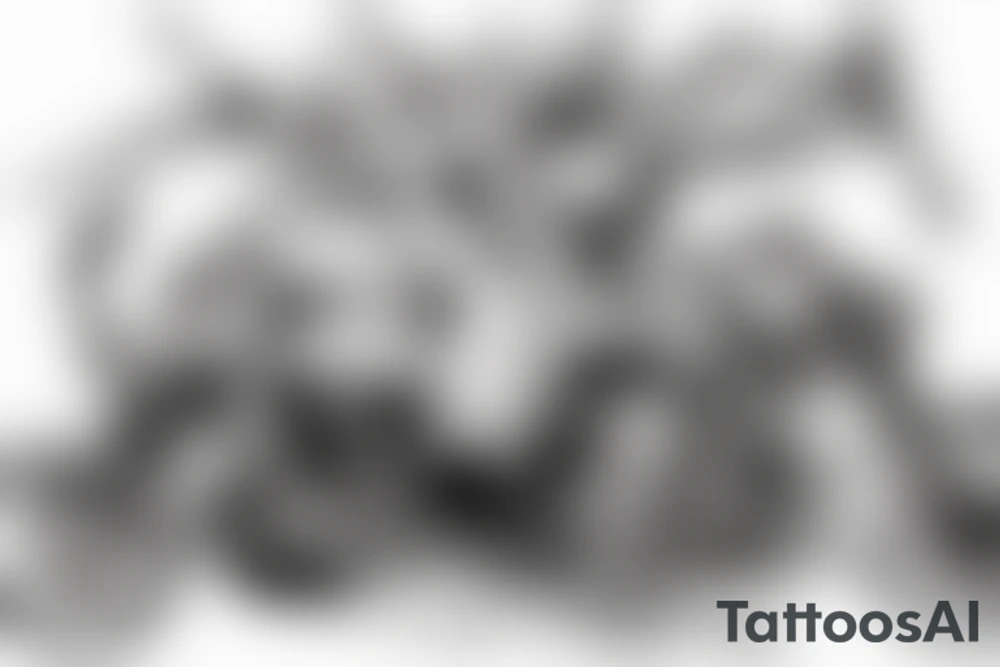 The devil and Jesus riding together in a motorcycle where Jesus is in the sidecar tattoo idea