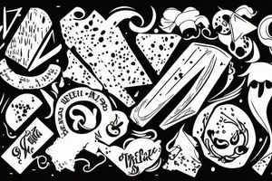 Gruyère in a font similar to a 1980s rock band tattoo idea