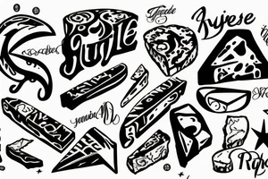 Gruyère in a font similar to a 1980s rock band tattoo idea