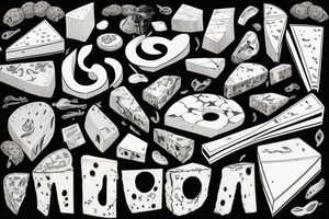 The word Gruyère alone. in a font similar to a 1980s rock band tattoo idea