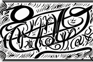 Lettering tattoo of the word Gruyère in the font of an 80s rock band tattoo idea
