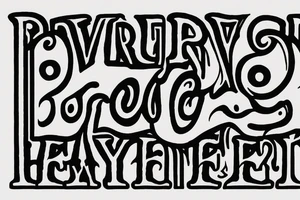 Lettering tattoo of the word Gruyère in the font of an 80s rock band tattoo idea