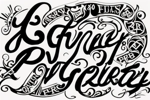 Lettering tattoo of the word Gruyère in the font of an 80s rock band tattoo idea