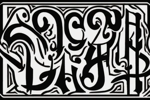 Lettering tattoo of the word Gruyère in the font of an 80s rock band tattoo idea