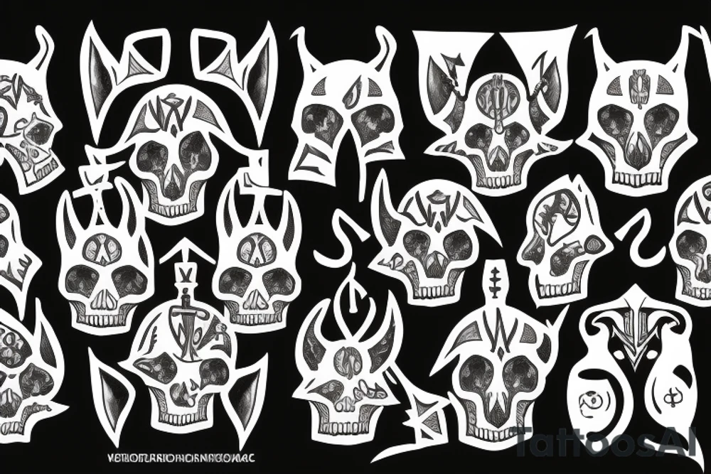 Anubis with skulls tattoo idea