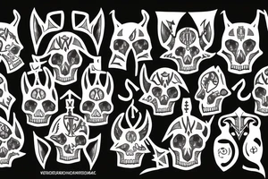 Anubis with skulls tattoo idea