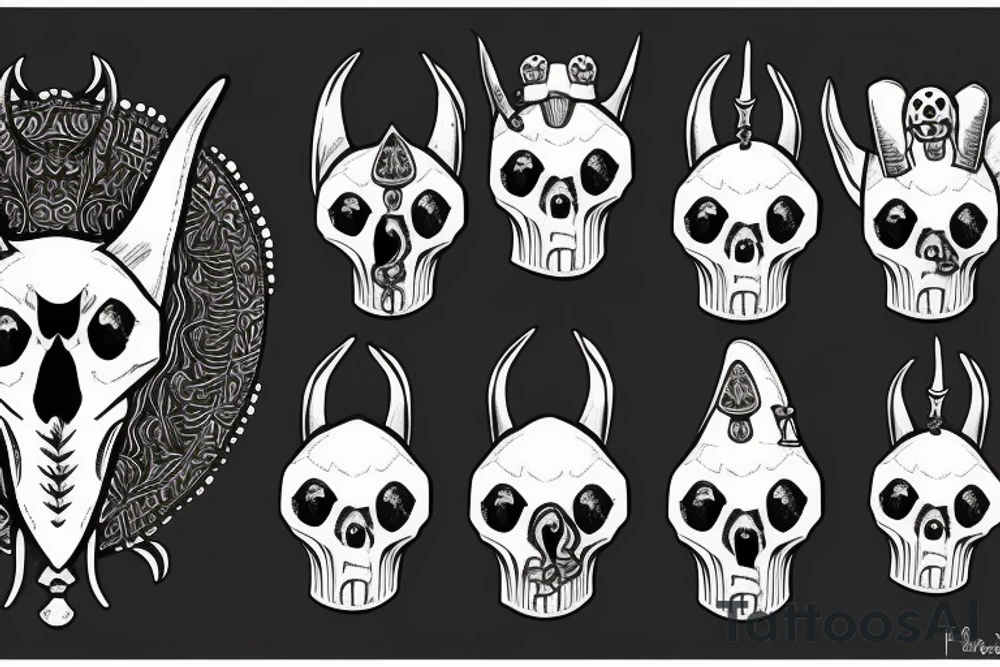 Anubis with skulls tattoo idea