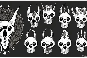 Anubis with skulls tattoo idea