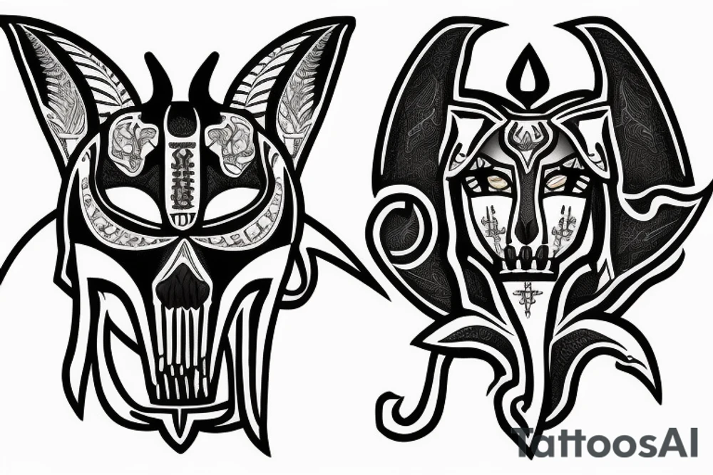 Anubis with skulls tattoo idea