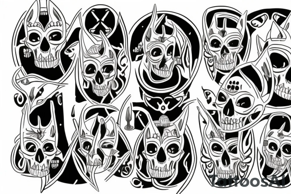 Anubis with skulls tattoo idea