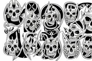 Anubis with skulls tattoo idea