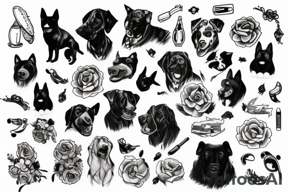 Black dog tattoo idea