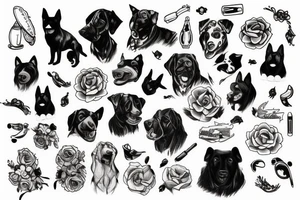 Black dog tattoo idea
