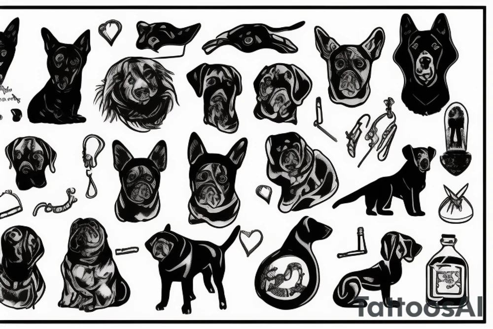Black dog tattoo idea