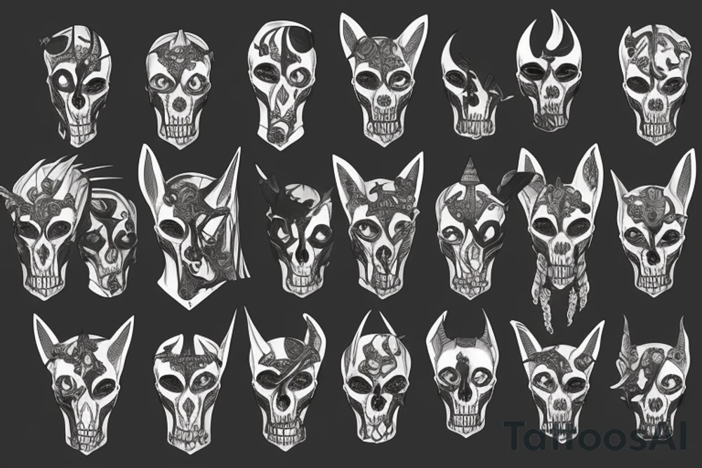Anubis with skulls tattoo idea
