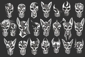 Anubis with skulls tattoo idea