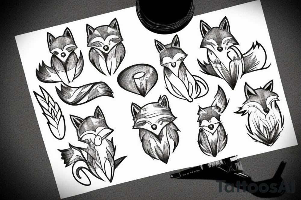 A fox in a forest tattoo idea