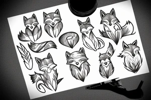 A fox in a forest tattoo idea